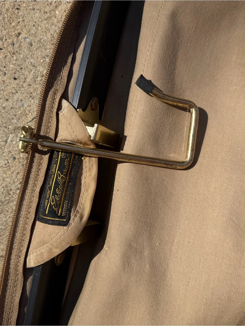 Eddie Bauer Edition Ford Khaki Canvas & Leather Garment Bag Luggage Travel Bag